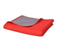 Couvre lit matelassé double face Rouge et gris 170x210 cm Multicolore G