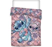 Couvre-lit matelassé - Lilo et Stitch - Imprimé Coeur - 140x200cm - 100% Polyester