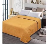 Couvre Lit Matelassé Réversible Dessus Lit Couverture Climatisation Couette Parure Lit Canapé Jaune Pur#100x130cm JETEE DE LIT