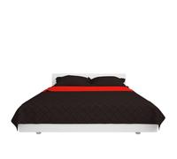 Couvre-lit matelassé réversible - Rouge et noir - 220 x 240 cm - En microfibre avec rembourrage en coton - Couette toutes saisons - Lavable - Légère et thermorégulatrice - Pour chambre à coucher