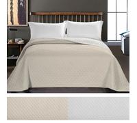 Couvre-lit - MYNE - Axel - Reversible - Microfibre - 170 x 210 cm - Beige/White