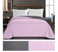 Couvre-lit - MYNE - Axel - Reversible - Microfibre - 170 x 270 cm - Rose/Charcoal