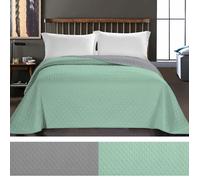Couvre-lit - MYNE - Axel - Reversible - Microfibre - 200 x 220 cm - Mint/Steel