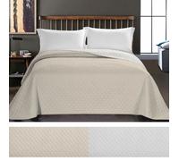 Couvre-lit - MYNE - Axel - Reversible - Microfibre - 260 x 280 cm - Beige/White