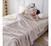 Couvre-lit réversible 100 % coton, couvre-lit matelassé léger, couche de literie douce et respirante pour lit simple/double, jeté de canapé confortable, lavable en machine