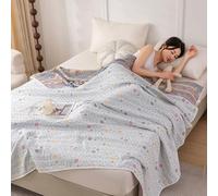 Couvre-lit réversible 100 % coton, couvre-lit matelassé léger, couche de literie douce et respirante pour lit simple/double, jeté de canapé confortable, lavable en machine