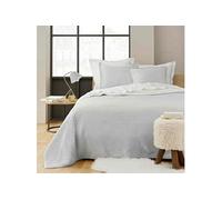 Couvre-lit velours relief/sherpa Mylene Gris