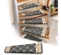 Couvre Marches pour Escalier en Colimaçon, Dos Silicone | réutilisable, profil trapézoïdal, bord replié, dos silicone, pour marches intérieures