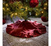 Couvre-pied de sapin de Noël Marvielle bordeaux Ø env. 90 cm