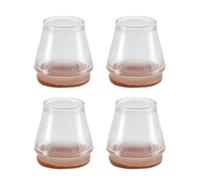 Couvre Pieds De Chaise, 4X Patin Chaise Transparent Silicone avec Feutre, 5.55mm Protections De Sol pour Chaises - Réduire Les Rayures Et Les Bruits | pour Sols en Bois Dur Et Carrelage