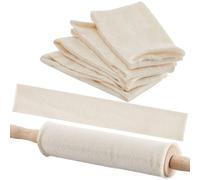 Couvre-Rouleaux à Pâtisserie Set de 4 Porte-Rouleaux à Pâtisserie en Coton Manche de Chaussette à Rouleau à Pâtisserie Blanche pour Cuisson