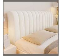 Couvre-tête de lit en velours élastique haute qualité pour lit double ou simple couleur beige 180 cm (71 pouces) Blanc