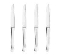 COUZON - Couteau steak - Lot de 4 - Persane - Lame acier 13/C, manche tout inox - Finition miroir - Argent