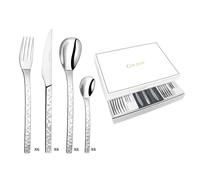 COUZON - Ménagère 24 couverts de table en coffret pour 6 personnes - Pix'Elle 3D - Acier inoxydable 18/10, Finition Miroir, Epaisseur 2.5 mm - Inox
