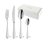 COUZON - Ménagère 24 couverts de table pour 6 personnes - Dunes - Acier inoxydable 18/10, Finition Miroir, Epaisseur 3 mm - Inox
