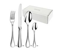COUZON - Ménagère 24 couverts de table pour 6 personnes - Lyrique - Acier inoxydable 18/10, Finition Miroir, Epaisseur 3.5 mm - Inox