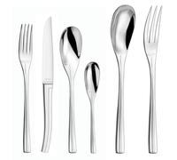 COUZON - Ménagère 50 couverts de table en coffre bois pour 12 personnes - Persane - Acier inoxydable 18/10, Finition Miroir, Epaisseur 4 mm - Inox