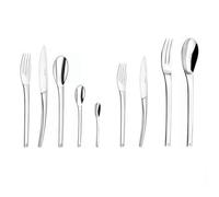 COUZON - Ménagère 86 couverts de table en coffre bois pour 12 personnes - Neuvième Art - Acier inoxydable 18/10, Finition Miroir, Epaisseur 4 mm - Inox