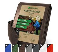 Covello Bâche de Protection Exterieur 90g/m² Imperméable 6 x 8m Marron | Bache de Protection Classic Line, 48m² Bache Anti UV, Anti-déchirure, Bâches en Polyéthylène avec Œillets, Bâche Multiusage
