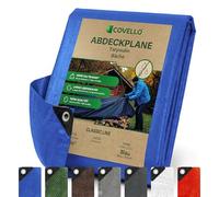 Covello Bâche de Protection Exterieur 90g/m² Tarp Imperméable 6x8m Bleu | Bache de Protection Classic Line, 48m² Bache Anti UV, Anti-déchirure, Bâches en Polyéthylène avec Œillets, Bâche Multiusage