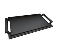 COVERCOOK Oêle à Griller en Fonte, Grill Rectangulaire, 43 x 23 cm, Plaque de Cuisson Plate pour Plaque à Induction, avec 2 Poignées pour Feu Ouvert, Four, Plaque de Cuisson Électrique