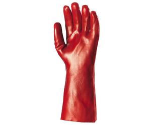Coverguard - Gants protection chimique rouge 36cm en polyester enduit PVC EUROSTRONG 3620 (Pack de 10)