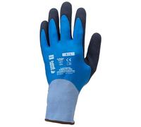 COVERGUARD (Lot de 10) Gants Manutention EUROLITE L300-15G Latex Bleu Double ENDUCTION - Main Complete - Paume Sandy Taille 7 - Protection EPI
