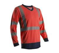 Coverguard T-Shirt Hv Manches Longues Suno Rouge Et Marine