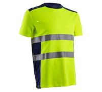 Coverguard - Tee-shirt manches courtes haute visibilité NEKKI jaune et bleu marine XL