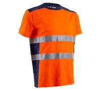 Coverguard - Tee-shirt manches courtes haute visibilité NEKKI orange et bleu marine L