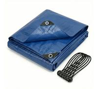 CoverUp! Bâche 3 x 3 - Toile Renforcée 200 g/m² - Étanche & Indéchirable - Œillets INOX + 10 tendeurs - Idéale pour Jardin, Camping, Bois - Bleu