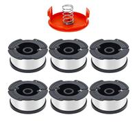Covienapp 6 pcs Bobine Fil Coupe Bordure compatible avec Black et Decker avec 9m ligne coupe bord contient 6 bobines, 1 couvercle de bobine et 1 ressort