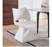 COVREO Chaise pivotante blanche dossier haut en simili cuir, design contemporain, livrée montée