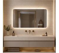 COVREO miroir de salle de bain LED 100x60 cm mural rétroéclairé, anti-buée, 3 couleurs, intensité variable