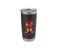Cowgirl Howdy Bottes de cowboy de Noël Poinsettia Country Corde Gobelet isotherme en acier inoxydable double paroi
