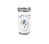 Cowgirl Surf Club Western Surfer Waves Chevaux Rodéo Gobelet isotherme en acier inoxydable double paroi