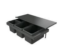 Naber 8013387 Collecteur de déchets Cox Stand-UP® 250 S/900-4 sans couvercle anthracite, 38 (2x13/2x6) litres / largeur d'armoire 90 cm