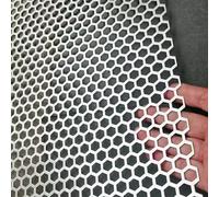 COYOUCO Tôle Perforée INOX 304 Nid d'abeille | Feuille Métallique Grille Hexagonale | Panneau Décoratif pour Ventilation, Filtre, Meuble, DIY & Extérieur,Thick 1.3mm,35x45cm Dia 10mm