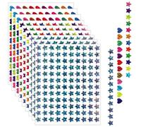 COYUN 30 Feuilles Stickers Gommettes Autocollantes, 30 Feuilles Gommettes Enfants, Étoiles Pois Autocollants ColoréS, pour Stickers Scrapbooking Activité Manuelle RéCompense Photo Cadeau DIY