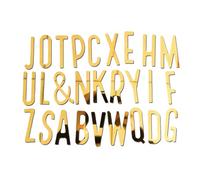 COYUN 54pcs A-Z Lettre Gâteau Topper Capitale Alphabet Or en Miroir Acrylique Décoration Joyeux 2 Ensembles,Lettres de l'alphabet en Acrylique Doré pour Mariage Anniversaire Fête Célébration
