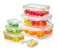 Cozary 14 Pièces Boite Hermetique Alimentaire (7 Boîtes, 7 Couvercles), Boîte Conservation Alimentaire Set, Plastique, Étanche, Adaptés au Micro-ondes, au Congélateur et au Lave-vaisselle, Sans BPA