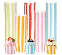 Cozary 250 Caissette Muffins Papier, Caissettes Cupcake, Moules à Cupcakes Colorés pour la Cuisson, 5 Couleurs Différentes, pour Soirée de Mariage Cuisine Baking Dessert Bricolage Anniversaire Dessert