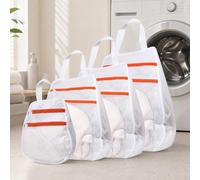 Cozary 4 Pièces Filet Linge Machine à Laver, Double Couche Filet a Linge Avec Poignées,Sac de Lavage Réutilisable en Maille,pour Soutien-Gorge,Chaussettes (30x30cm, 40x40cm, 50x50cm, 60x60cm)
