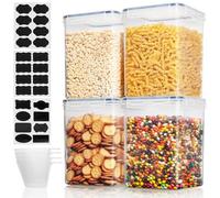 Cozary 5,2L Boîtes Rangement Cuisine Lot de 4, Boîtes Hermétiques Alimentaires avec Couvercle & 4 Cuillères à Mesure, Sans BPA, Organiseur Cuisine, Boîte Conservation pour Céréales, Farine, Muesli