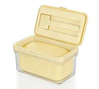 Cozary 500g Conteneur de Beurrier, Boîte à Beurre Hermétique avec Couvercle, avec Couteau à Beurre, Conteneur Bague d'Étanchéité Silicone, Nettoyage facile, Boite a Beurrier pour Frigo, Jaune