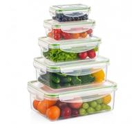 Cozary Boîte Alimentaire 10PCS - PP, 0,12L à 1,5L, Empilable | 23x16x8cm, De 120 ML, 240 ML, 500 ML, 1000 ML et 1500 ML, Antifuite, Pour RéFrigéRateur Micro-Ondes.