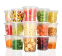 Cozary Boîte Alimentaire Set, 24 Pièces 24OZ, Contenants D'entreposage des Aliments, Transparent Boîte à Emporter Plastique Réutilisables Hermétiques, Sans BPA