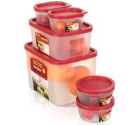 Cozary Boîte Conservation Alimentaire avec Couvercle Lot de 6, PE Boîtes Alimentaires Micro-ondes & Congélation, Sans BPA, Empilables pour Cuisine & Meal Prep