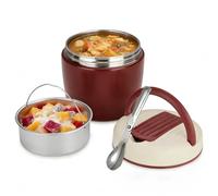 Cozary Boîte Repas Isotherme 1200 ml, Acier Inoxydable 304 | Une boîte alimentaire isotherme qui garde le plat chaud environ 4 heures, grâce à sa double paroi isolante