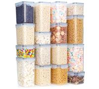 Cozary Boîtes de Rangement Alimentaire Hermétiques avec Couvercle - Lot de 16 Contenants Sans BPA pour la Conservation de Céréales, Farine et Aliments - Organizer Cuisine pour Placard et Tiroir